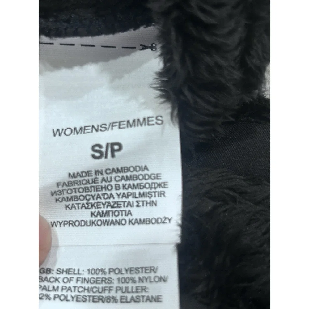 The North Face Women's Fleece Gloves Black Grip Palm Buckle Size Small